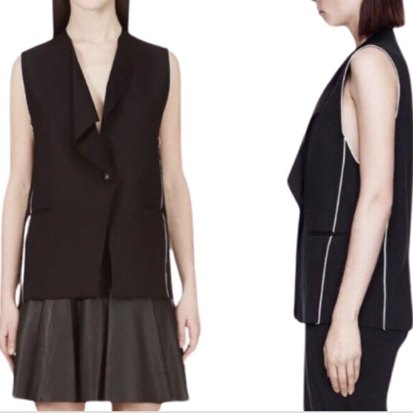 Helmut Lang Jackets & Blazers - HELMUT LANG Origami Vest Wool Jersey Black Raw Edge Drape Size Large